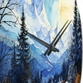 thumbnail image 3 of Designart "Snowy Peaks in Winter VII" Landscapes Oversized Wall Clock, 3 of 5