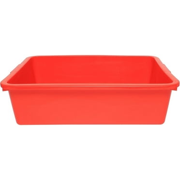 TrueCraftware- 19-1/2" x 15-1/2" x 5-3/8" Utility Kitchen Bus Box/Tub/Bin with Outer Lips- Heavy Duty Plastic Restaurant Tub/Dish Washing Basin Tub for Kitchen Home Restaurants