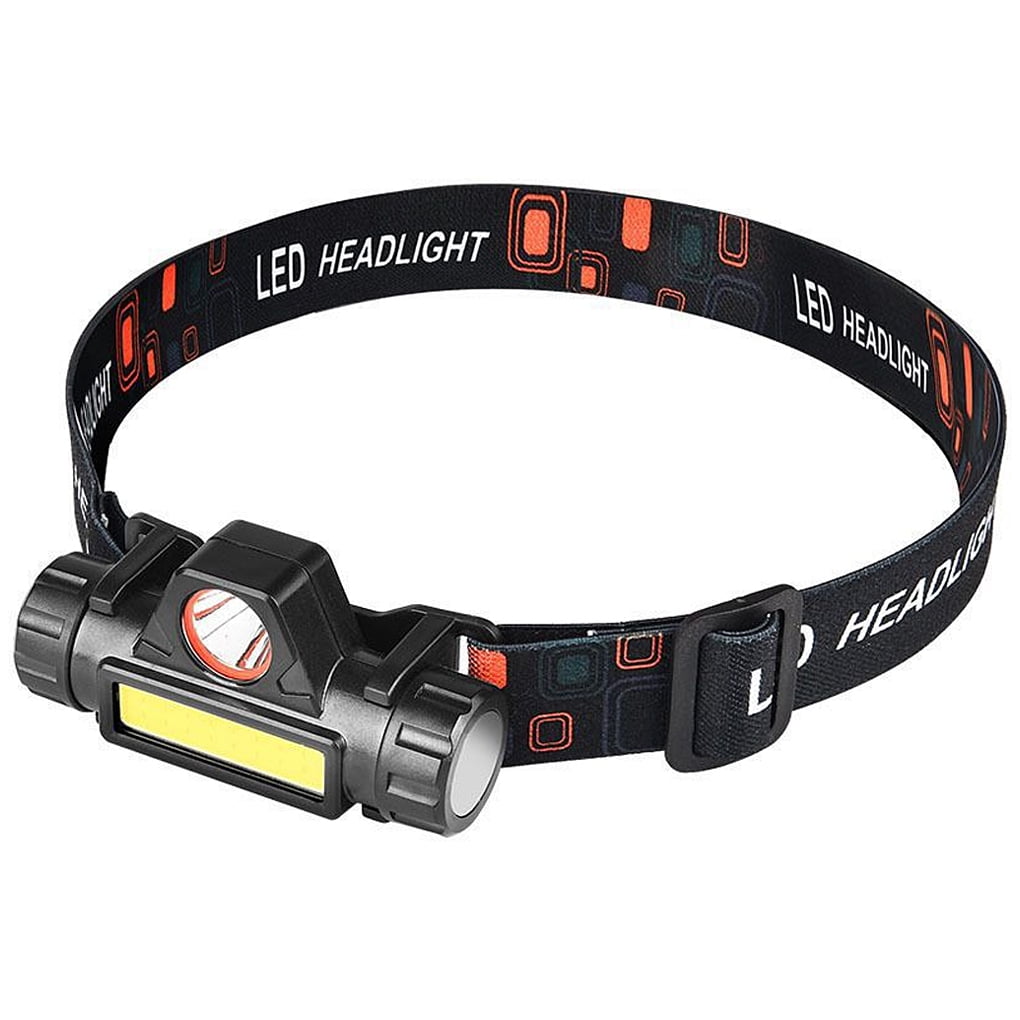 COB HEADLIGHT LED Headtorch Head Light Headlamp Waterproof Safety High/low/flash 
