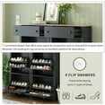 thumbnail image 6 of EUROCO Shoe Cabinet with 4 Flip Drawers and Adjustable Panels,Freestanding Shoe Racks Storage with Wood Grain Pattern Top, Shoe Rack Organizer Entrance Narrow Closet for Entryway Hallway, Black, 6 of 8