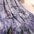 thumbnail image 3 of Purple Butterfly Flower Pattern Blanket,Comfortable Soft Lamb Wool Throw Blanket,All Season,Warm Lightweight Blankets for Sofa Bed Couch Living Room Chair,40"x50", 3 of 4