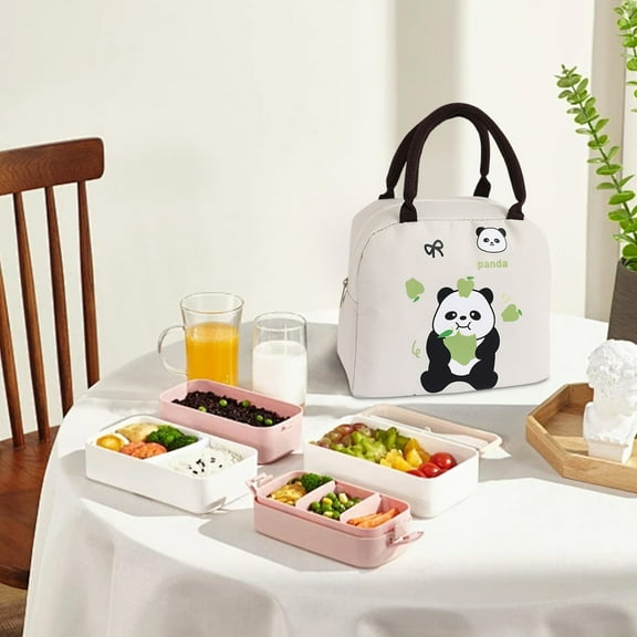 100Fens Insulated Lunch Bags Bento Bags Cute Lunch Tote Bag Small Cooler Bags Waterproof Cartoon Lunch Box Bag for Work Picnic