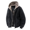thumbnail image 4 of Gtoiithly Men's Casual Lapel Collar Jacket Biker Motorcycle Jackets Long Sleeve Full Zip up Cardigan Outwear Coat with Pockets Black-3 XXXL, 4 of 5