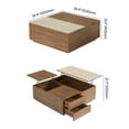 thumbnail image 6 of 39" Lift-Top Solid Wood Coffee Table w/ Storage & Travertine Veneer, 6 of 12