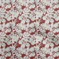 thumbnail image 1 of oneOone Cotton Silk Red Fabric Floral & Leaves Sewing Fabric By The Yard Printed Diy Clothing Sewing Supplies 42 Inch Wide, 1 of 6