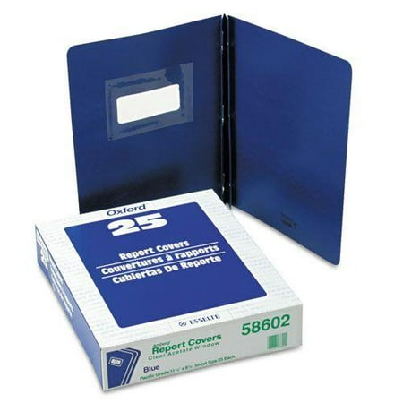 Report Cover, Title Window, 3 Fasteners, Letter, Royal Blue, 25/Box