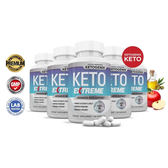 (5 Pack) Ketogenix Keto ACV Extreme Pills 1675mg Alternative to Gummies Dietary Supplement 300 Capsules
