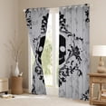 thumbnail image 3 of Manfei Spooky Skeleton Skull Curtains Pack of 2 (42x84 Each), Damask Flower Print Curtains Blackout, Vintage Western Bohemian Bedroom Curtains, Window Curtains Bedroom Decor, 3 of 6