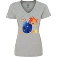 thumbnail image 3 of Inktastic Cancer Crab Constellation Zodiac Sign Illustration Women's V-Neck T-Shirt, 3 of 5