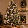 thumbnail image 4 of STPToys 12 Pack Christmas Ribbon Bow Ornaments Pink Pre Tied Bows With Long Tails For Xmas Tree Garland Wreath Staircase Holiday Home Decor, 4 of 6