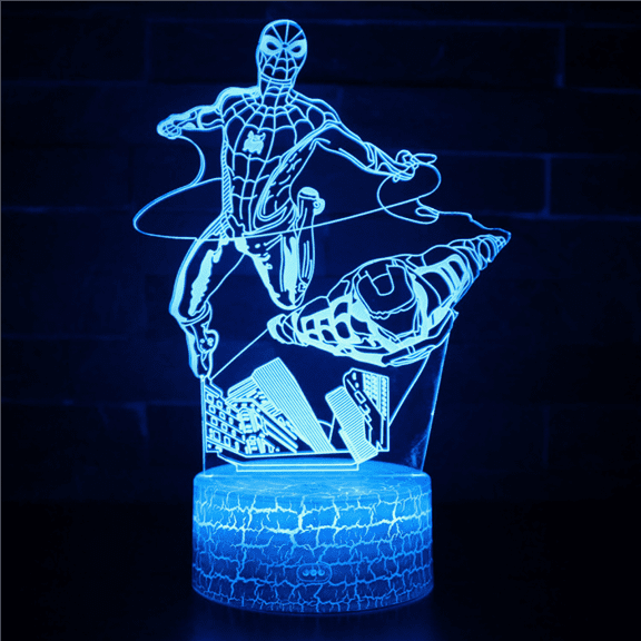 HEXNNHA 3D Night Light for Kids, Spiderman 3D Illusion Lamp with Remote & Smart Touch 16 Changeable Colors for Children's Room Decoration Christmas Birthday Gift MW525-058
