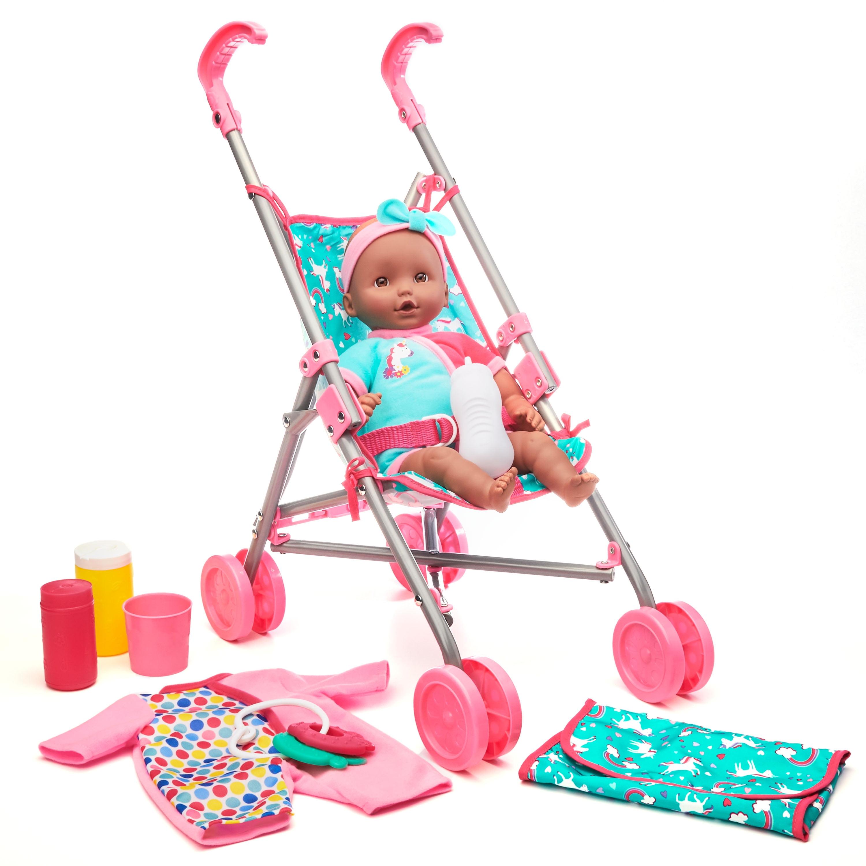 Baby Doll With Stroller Sound Wetting Set Girls Christmas Gift Toy 