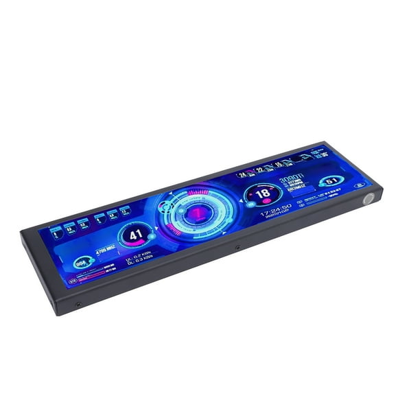 Computer Case Secondary Screen, Landscape Portrait Switch PC Temperature Display 170 IPS Wide Viewing Angle 480x1920 8.8 Inch for PC Computer Case