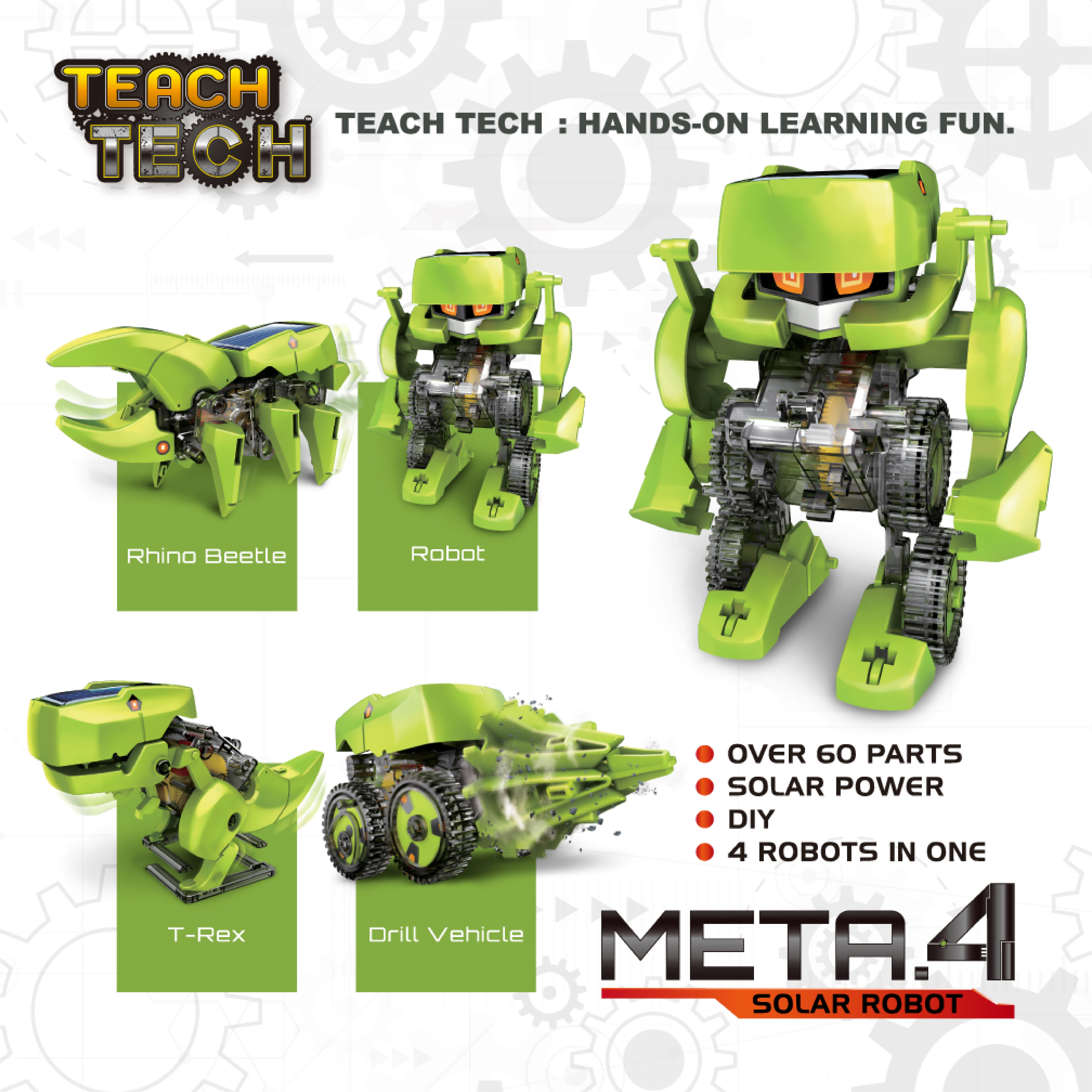 Teach Tech™ Meta.4 Solar Robot | 4-in-1 Robot Kit | STEM Educational Toy for Kids 8+ - image 9 of 9