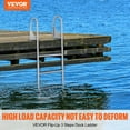 thumbnail image 3 of Dock Ladder, Flip-Up 3 Steps, 350 lbs Capacity, Aluminum Alloy Pontoon Boat Ladder with 2'' Wide Non-Slip Steps, Easy Install for Marine/Pool/Lake Boarding, 3 of 11