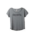 thumbnail image 1 of Thread Tank Stay Quirky Women's Relaxed Slouchy Dolman T-Shirt Tee Heather Grey Small, 1 of 4