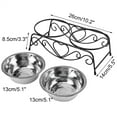 thumbnail image 2 of Double Pet Elevated Feeder Dishes, Stainless Steel Pet Cat Dog Puppy Food and Water Dish Bowls with Retro Iron Stand for Small Dogs and Cats, 2 of 8