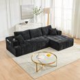 thumbnail image 2 of Leumius 108" L-Shaped Sectional Sofa,Chenille Boneless Couch, Modern 3-Seat Upholstered Cloud Couch Sectional with Deep Seat and Cup Holders for Living Room,No Assembly Required,Black, 2 of 14