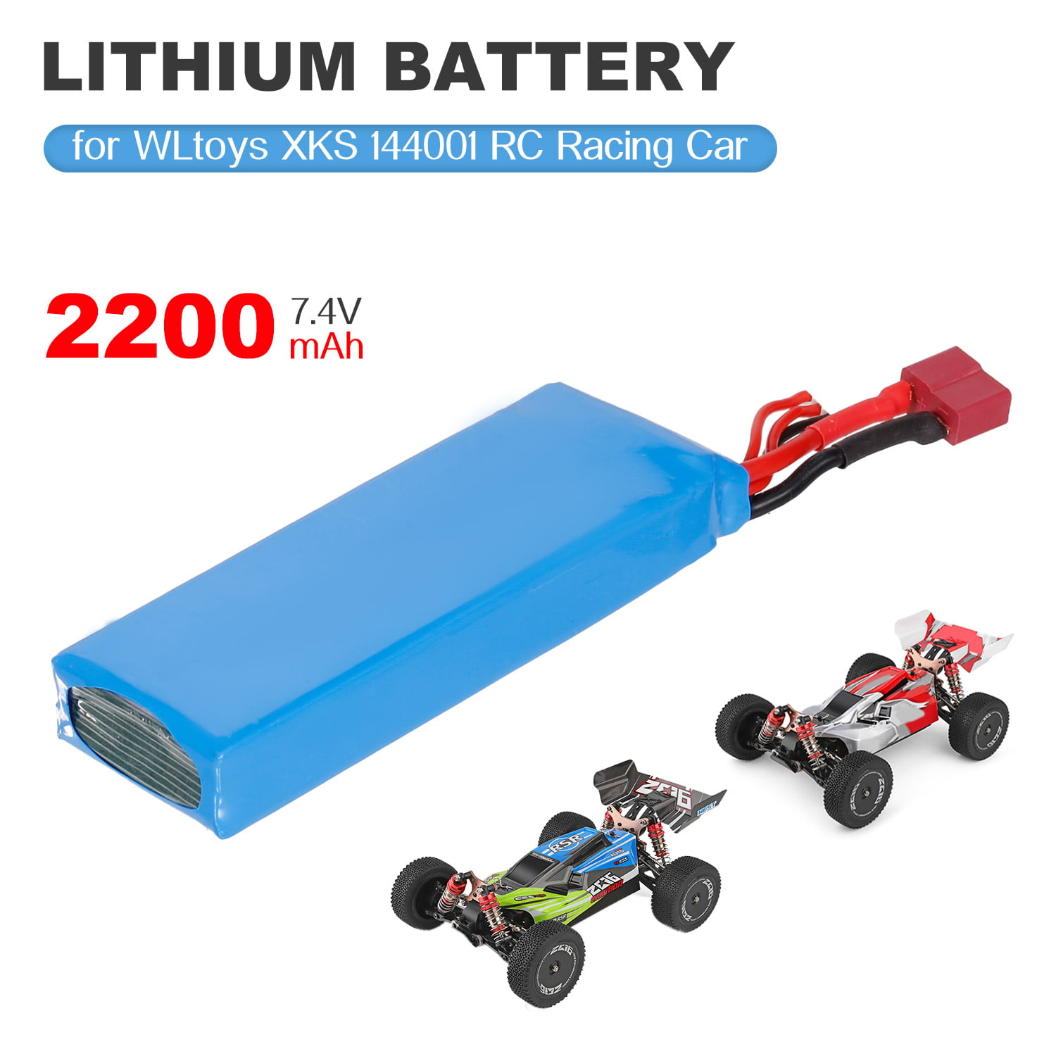 7.4V 1500mAh High Capacity RC Car Battery 144001 1/14 Four-Wheel Drive Alloy RC Car Battery Accessory Part RC Battery