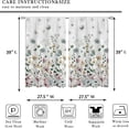 thumbnail image 5 of Watercolor Floral Kitchen Curtains 27.5W X 39L Inch 2 Panel Wildflower Spring Flower Small Short Cafe Tier Window Treatment Drapes Botanical Plant Leaves Pink Green for Bathroom Home Decor, 5 of 5