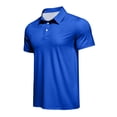 thumbnail image 5 of Hearthz Golf Polo Shirts for Men Blue Quick Dry Men Shirts Short Sleeve Moisture Wicking Athletic Workout Mens Golf Polos, 5 of 7