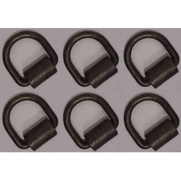 RAParts Six (6) 1/2" Weld-On D-Rings Made For Tie Down Lashing Ratchet Flatbed Truck Trailer Cargo Strap
