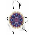thumbnail image 1 of Mandala Apron Flower Shaped Universe Chart with Color Contours Occult Esoteric Folk Image, Unisex Kitchen Bib Apron with Adjustable Neck for Cooking Baking Gardening, Purple Yellow, by Ambesonne, 1 of 3