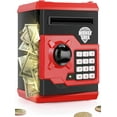 thumbnail image 1 of Mini alcancía electrónica ATM para niños, juguete para bebés, caja fuerte, caja de ahorro de dinero, cerradura con contraseña para niños, niños y niñas, el mejor regalo (rojo), 1 of 5