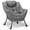 Gray, variant on Arlopu Lazy Chair, Modern Polyester Fabric Sofa Chair, Accent Oversized Comfy Reading Chair with Armrests & Side Pocket for Living Room, Bedroom, Balcony & Deck, Pink