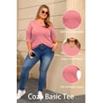 thumbnail image 2 of OHHSHEEN Long Sleeve Shirts for Women, Lace V Neck Casual Top, Comfortable Shirt Soft Basic Tees Women Blouses, 2 of 6