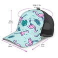 thumbnail image 2 of Baseball Cap Adjustable Fashion Snapback Unisex Mesh Trucker Hat, Colorful Flamingo Tropical Leaf, 2 of 7