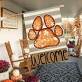 thumbnail image 2 of Fall Leaf Welcome House Flag 28 x 40 Inch Double Sided Dog Paw Grey Stripes Autumn Welcome Harvest Thanksgiving Holiday Large Burlap Flag Seasonal Outside Mailbox Outdoor Decoration, 2 of 6