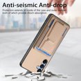 thumbnail image 7 of Dteck Case for Samsung Galaxy A34 5G,Shockproof Carbon Fibre Pattern Leather Case Card Slots Wallet Folding Bracket Stand Cover for Galaxy A34 5G,Khaki, 7 of 7