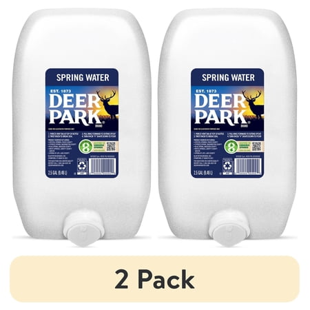 (2 pack) Deer Park Spring Water, 2.5 gal, Single Plastic Jug