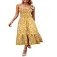 thumbnail image 2 of Robe d'Été Femmes Bretelles Spaghetti Imprimé Floral Robe Longue Casual Sans Manches une Ligne Swing Robe Maxi, 2 of 3
