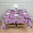 thumbnail image 3 of Cute Cartoon Dachshund Square Tablecloth,Waterproof Square Table Cover,Wipeable Spillproof Washable Table Cover for Home Kitchen Party Decor 42"X42"(107x107cm), 3 of 6