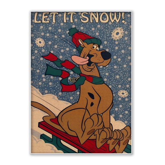 SXFVHN 500-Piece Cartoon Dog "Sledding Trip" Wooden Puzzle, Christmas Dog Scene, Challenging Adult Family Activity, Eco-Friendly Home Decor, Perfect Holiday Gift (20.5x15 inches)