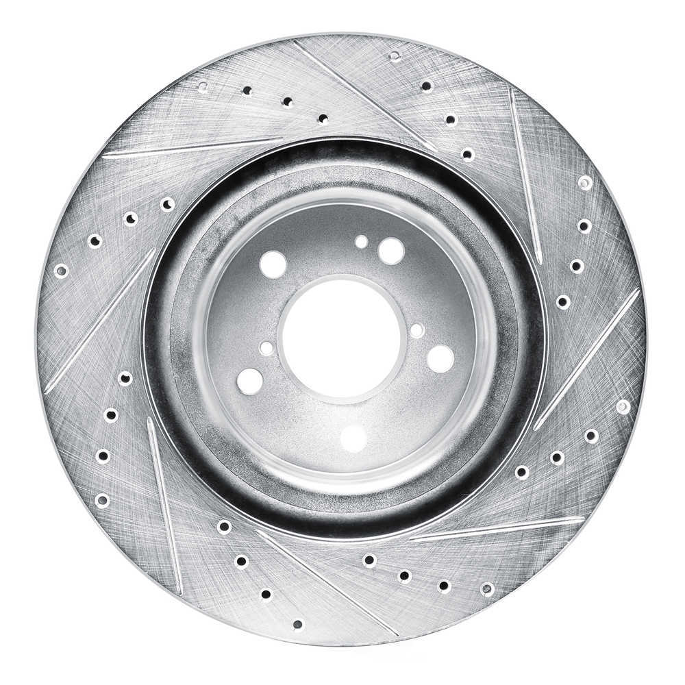 Dynamic Friction Company 631-58037L DFC Brake Rotor - Drilled And Slotted - Silver
