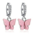 thumbnail image 1 of Women Butterfly Earrings Rhinestone Copper Pierced Earrings Dangle Earrings, 1 of 10