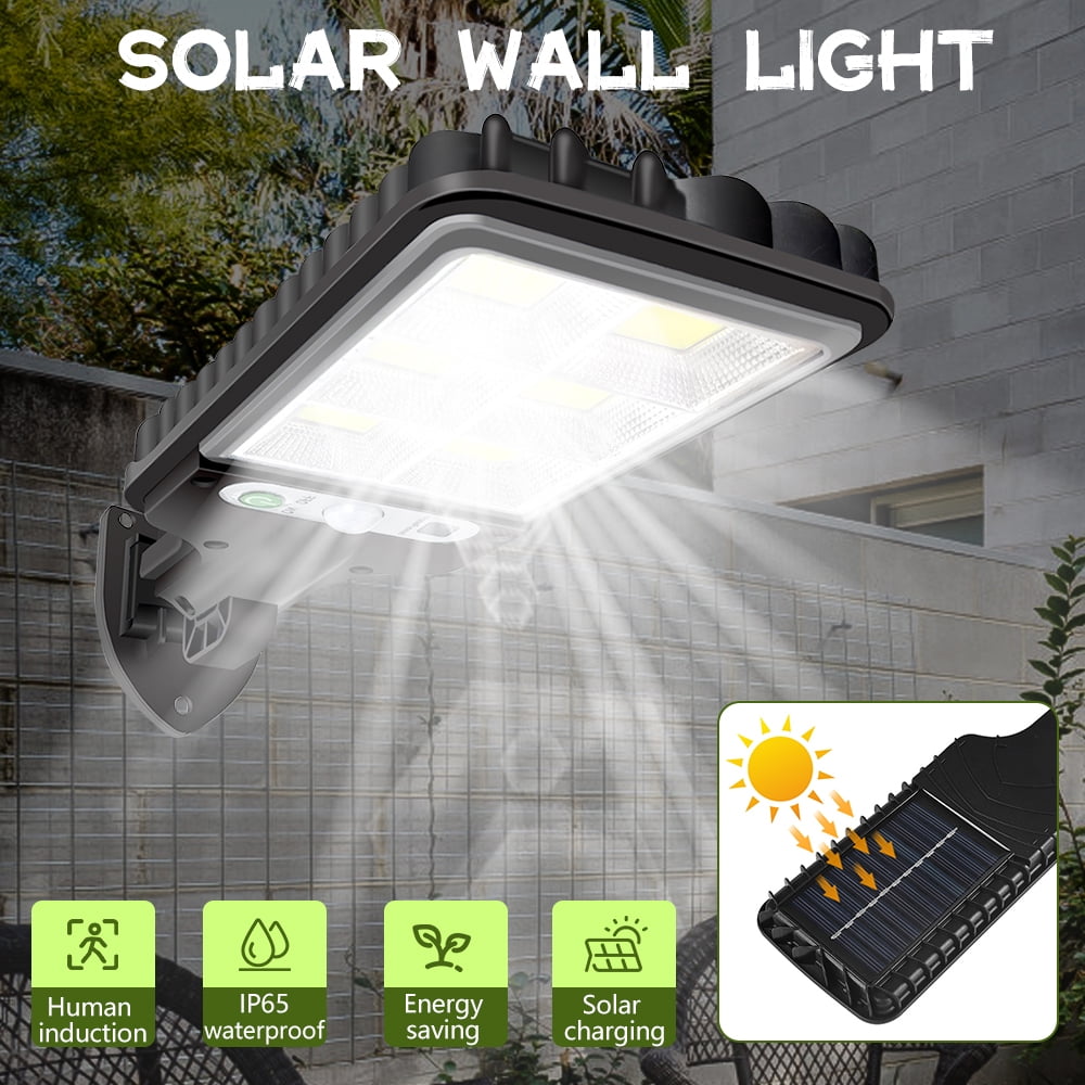 MDHAND 4PCS Solar Street Light, 600W LED Solar Lights Outdoor Street PIR Motion Sensor Outdoor Garden Wall Lamp with Remote Controlfor Park, Garden,Courtyard, Street, Walkway, Deck Waterproof