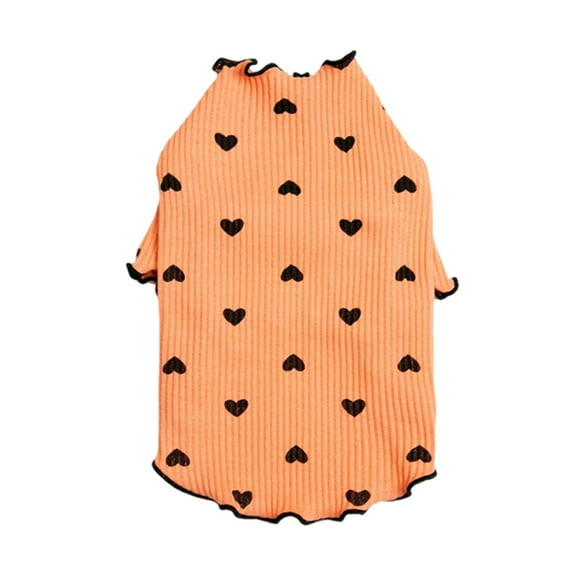 Dog Clothes for Small Medium Dogs Cats Summer Fall Heart Print Puppy Shirt Stretchable Long Sleeve Pet Outfits