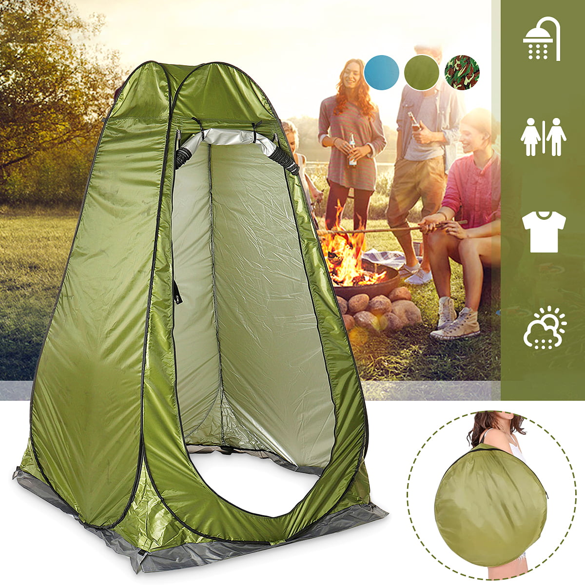 Privacy Tent For Portable Toilet with Folding Camping Toilet Chair Commode Pop Up Potty Camping Privacy Shelters Instant Portable Outdoor Shower Tent,Rain Shelter for Camping Beach Changing Dress Room