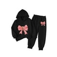 thumbnail image 2 of ATOGUTA Girl Sweatsuits 2Pcs Sets Kids Hoodie Sweatshirt and Sweatpants Fashion Clothing Sets Size 2T-8, Black, 2 of 6