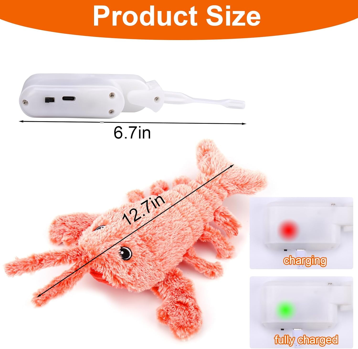 Wiggly Lobster Interactive Dog Toy - Smart Motion-Activated Pet Toy for Boredom Relief, Rechargeable Fun for All Sizes