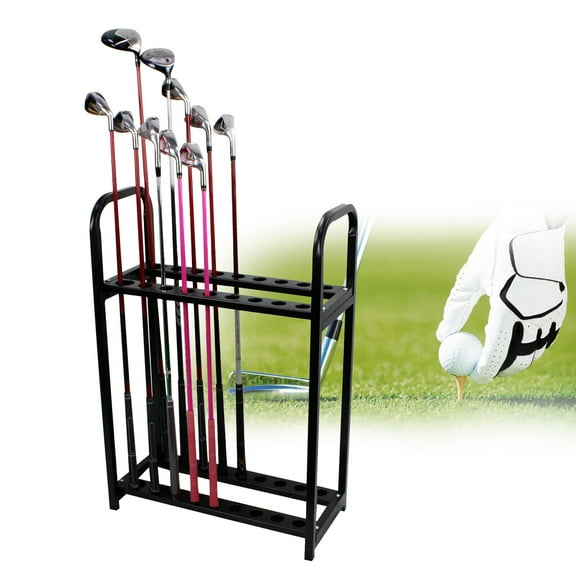 Miumaeov Golf 18-Hole Cue Display Stand Golf Club Organizer Holder Metal Golf Putter Rack Golf Club Accessories
