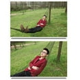 thumbnail image 1 of HEANUJJ 1Pc Outdoor Rope Hammock Green Nylon Mesh Sleeping Net Bed Portable and Lightweight, 1 of 6