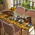 thumbnail image 3 of Sunflowers Roosters Table Cloths for 6 Foot Rectangle Tables, Vintage Farmhouse Farm Countryside Patio Waterproof Elastic Fitted Tablecloths, Washable Rectangular Table Cover for Camping, 3 of 8