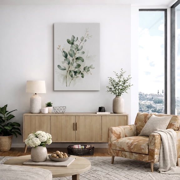 Canvas Print Wall Art Eucalyptus Branch Study Print Minimalist Botanical Artwork For Living Room Decor - 32"x48"