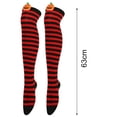 thumbnail image 6 of Eoperou 1 Pair Halloween Stockings Over The Knee Funny Cartoon Pumpkin Striped Contrast Color Soft Keep Warm High Elasticity Solid Color Winter Thigh Socks for Halloween Party, 6 of 8