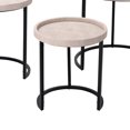 thumbnail image 3 of Side Table with Faux Shagreen Accent, Set of 3, Beige, 3 of 5